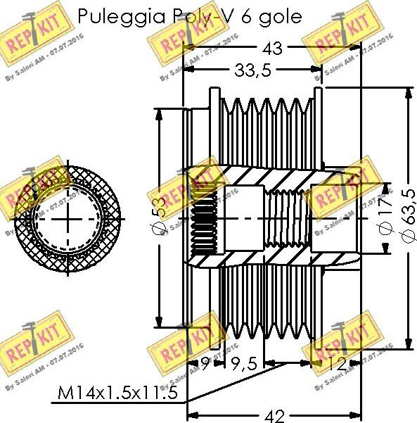 REPKIT RKT3648 - Puleggia cinghia, Alternatore autozon.pro