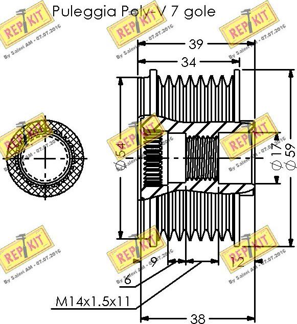 REPKIT RKT3655 - Puleggia cinghia, Alternatore autozon.pro