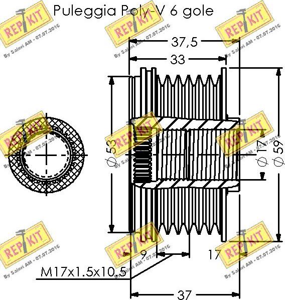 REPKIT RKT3635 - Puleggia cinghia, Alternatore autozon.pro