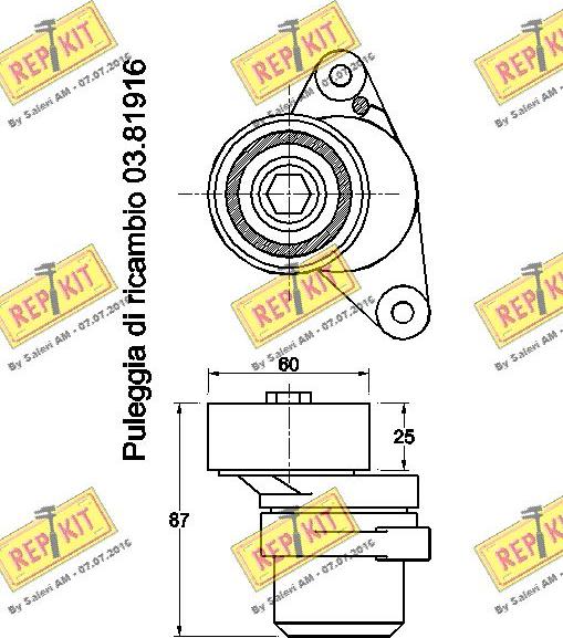 REPKIT RKT3631 - Tendicinghia, Cinghia Poly-V autozon.pro