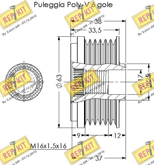 REPKIT RKT3671 - Puleggia cinghia, Alternatore autozon.pro