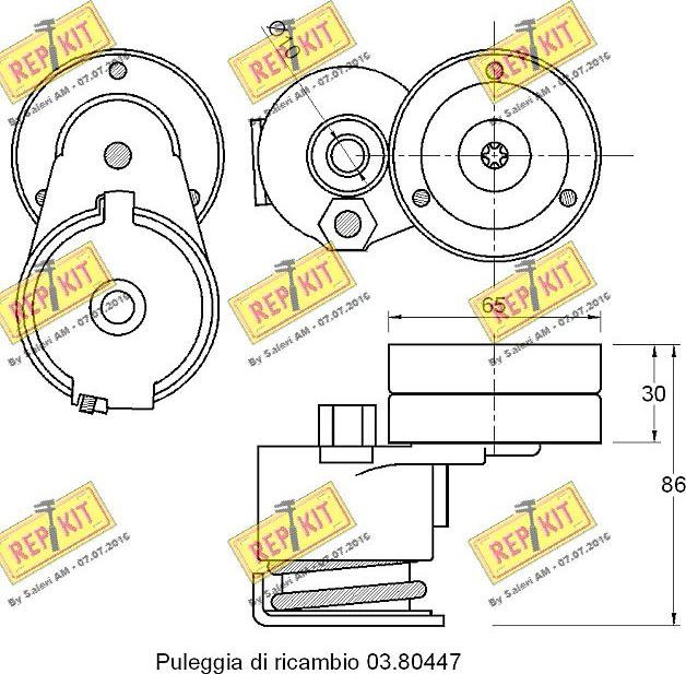 REPKIT RKT3677 - Tendicinghia, Cinghia Poly-V autozon.pro