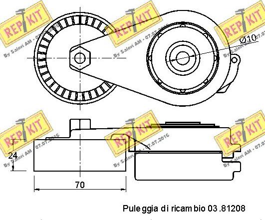 REPKIT RKT3038 - Tendicinghia, Cinghia Poly-V autozon.pro