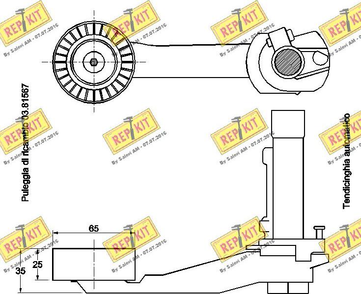 REPKIT RKT3033 - Tendicinghia, Cinghia Poly-V autozon.pro