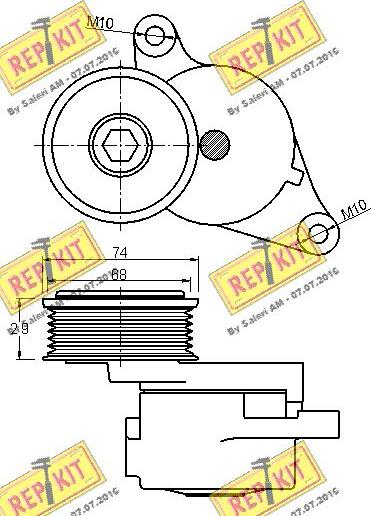 REPKIT RKT3076 - Tendicinghia, Cinghia Poly-V autozon.pro