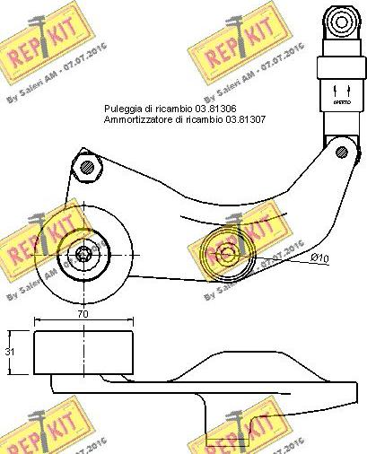 REPKIT RKT3165 - Tendicinghia, Cinghia Poly-V autozon.pro