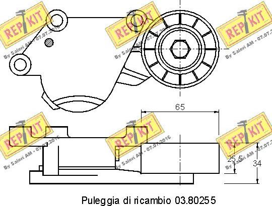 REPKIT RKT3125 - Galoppino / Guidacinghia, Cinghia Poly-V autozon.pro