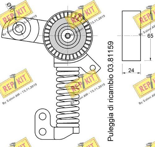 REPKIT RKT3835 - Tendicinghia, Cinghia Poly-V autozon.pro