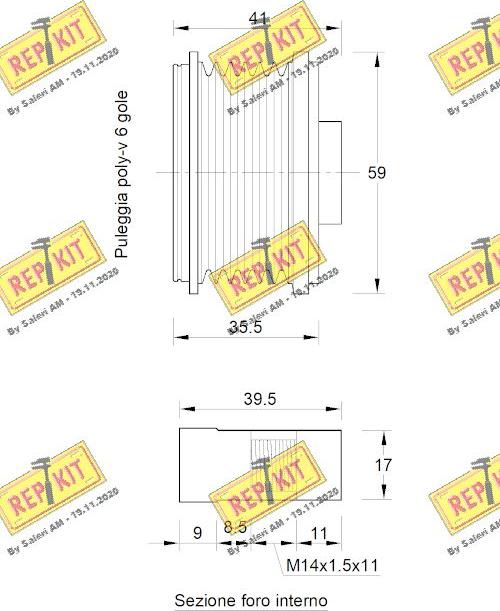 REPKIT RKT3821 - Puleggia cinghia, Alternatore autozon.pro