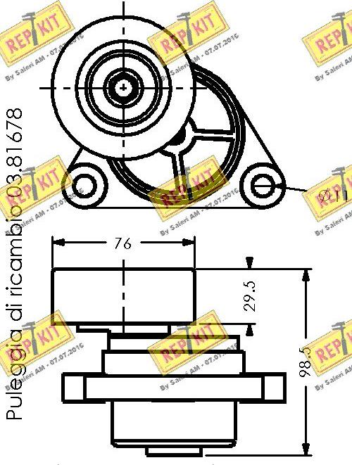 REPKIT RKT3393 - Tendicinghia, Cinghia Poly-V autozon.pro