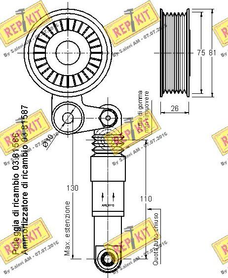 REPKIT RKT3301 - Tendicinghia, Cinghia Poly-V autozon.pro