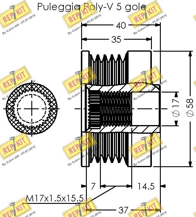 REPKIT RKT3376 - Puleggia cinghia, Alternatore autozon.pro