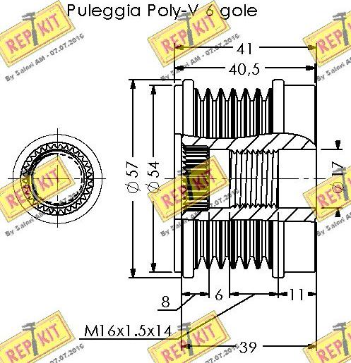 REPKIT RKT3712 - Puleggia cinghia, Alternatore autozon.pro