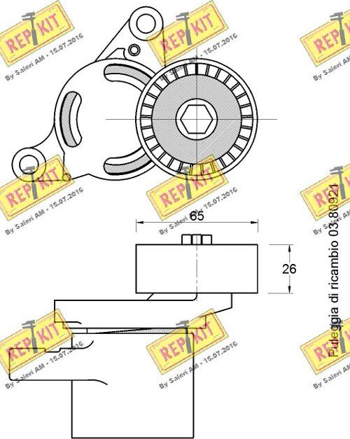 REPKIT RKT3778 - Tendicinghia, Cinghia Poly-V autozon.pro