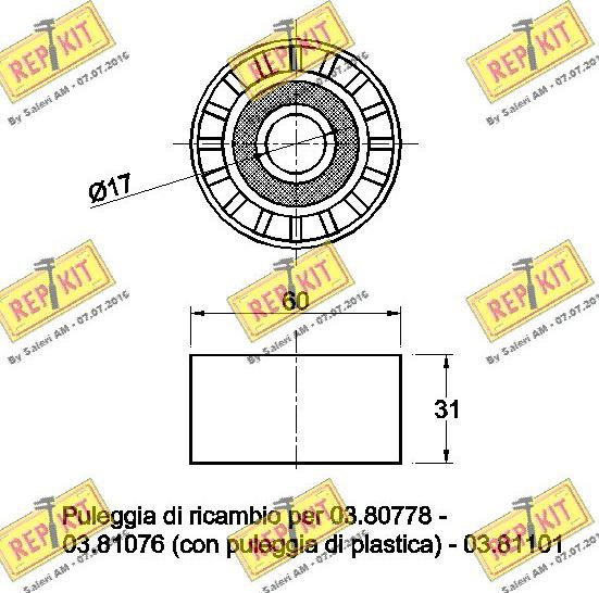 REPKIT RKT2490 - Galoppino / Guidacinghia, Cinghia Poly-V autozon.pro