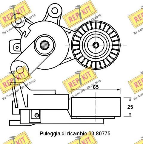 REPKIT RKT2483 - Tendicinghia, Cinghia Poly-V autozon.pro