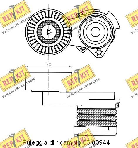 REPKIT RKT2659 - Tendicinghia, Cinghia Poly-V autozon.pro