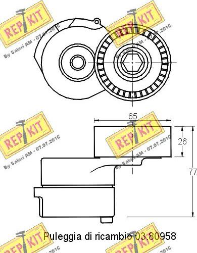 REPKIT RKT2673 - Tendicinghia, Cinghia Poly-V autozon.pro