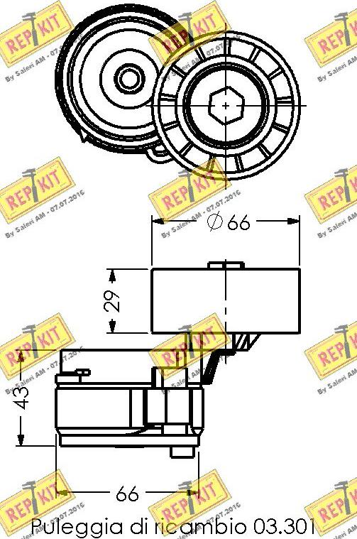 REPKIT RKT2094 - Tendicinghia, Cinghia Poly-V autozon.pro