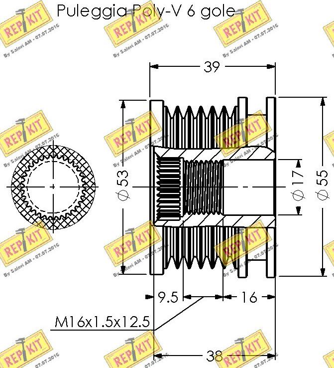 REPKIT RKT2056 - Puleggia cinghia, Alternatore autozon.pro