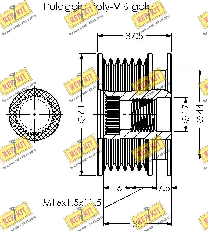 REPKIT RKT2058 - Puleggia cinghia, Alternatore autozon.pro