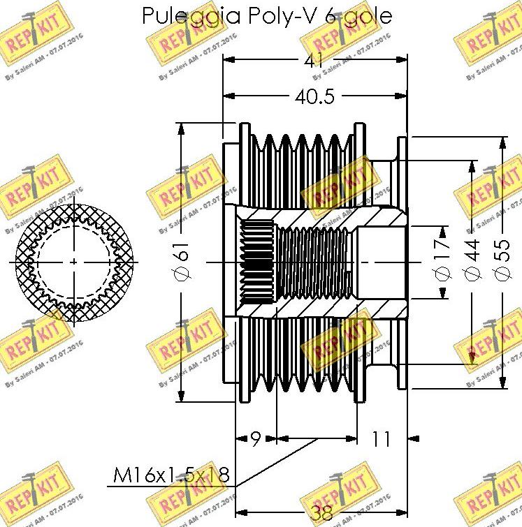 REPKIT RKT2066 - Puleggia cinghia, Alternatore autozon.pro