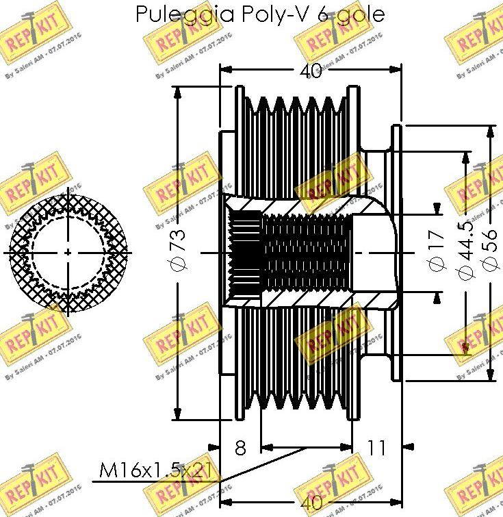 REPKIT RKT2067 - Puleggia cinghia, Alternatore autozon.pro