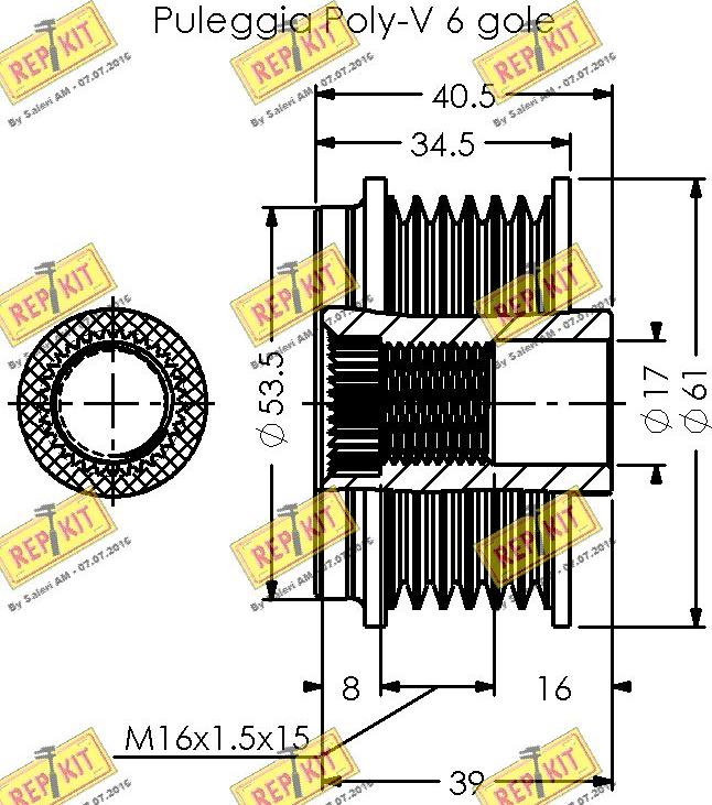 REPKIT RKT2117 - Puleggia cinghia, Alternatore autozon.pro