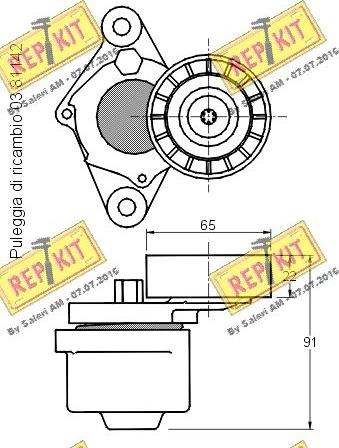 REPKIT RKT2857 - Tendicinghia, Cinghia Poly-V autozon.pro