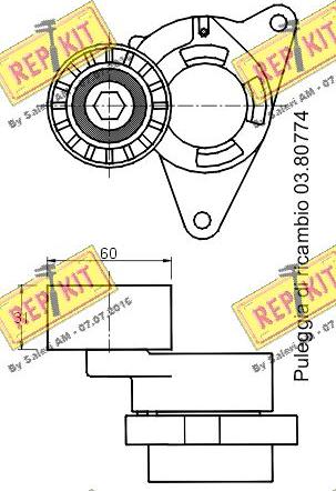 REPKIT RKT2817 - Tendicinghia, Cinghia Poly-V autozon.pro