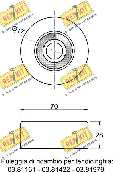 REPKIT RKT2878 - Galoppino / Guidacinghia, Cinghia Poly-V autozon.pro