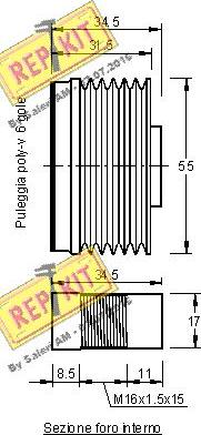 REPKIT RKT2347 - Puleggia cinghia, Alternatore autozon.pro