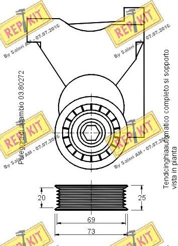 REPKIT RKT2327 - Tendicinghia, Cinghia Poly-V autozon.pro