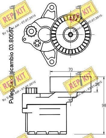 REPKIT RKT2265 - Tendicinghia, Cinghia Poly-V autozon.pro