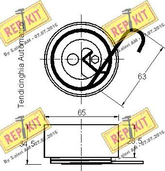 REPKIT RKT2280A - Rullo tenditore, Cinghia dentata autozon.pro