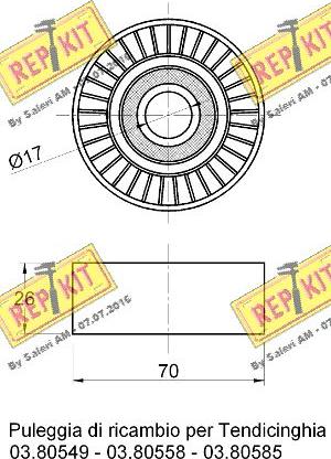 REPKIT RKT2283 - Galoppino / Guidacinghia, Cinghia Poly-V autozon.pro