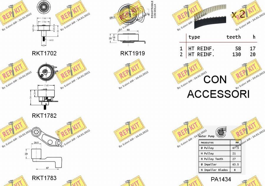 REPKIT RKTK0939PA - Pompa acqua + Kit cinghie dentate autozon.pro