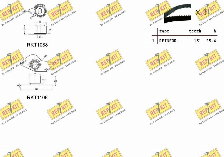 REPKIT RKTK0888 - Kit cinghie dentate autozon.pro