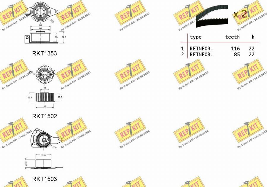 REPKIT RKTK0822 - Kit cinghie dentate autozon.pro