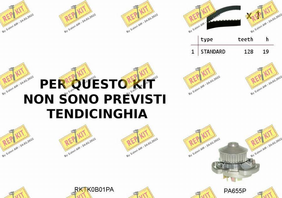 REPKIT RKTK0B01PA - Pompa acqua + Kit cinghie dentate autozon.pro