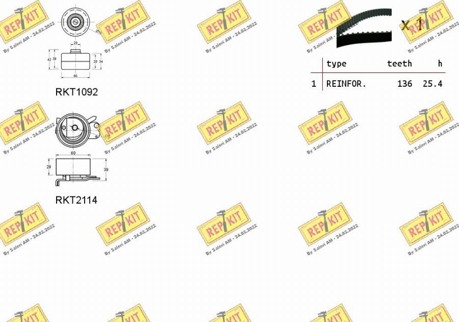 REPKIT RKTK1054 - Kit cinghie dentate autozon.pro