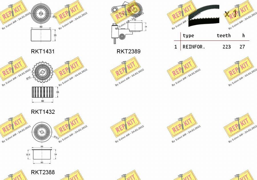 REPKIT RKTK1103 - Kit cinghie dentate autozon.pro