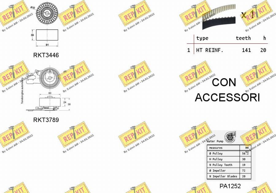 REPKIT RKTK1185PA - Pompa acqua + Kit cinghie dentate autozon.pro