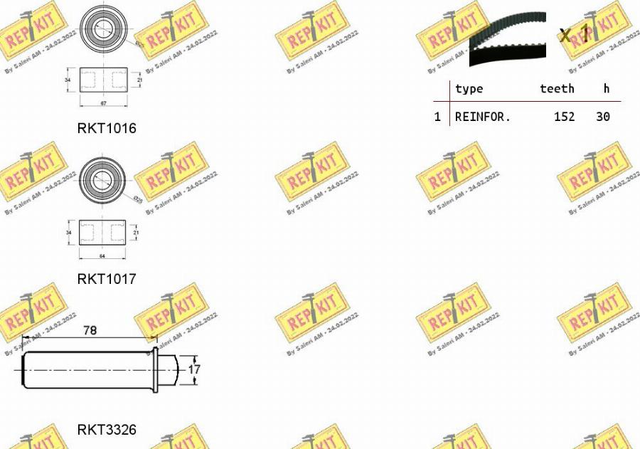 REPKIT RKTK1182 - Kit cinghie dentate autozon.pro