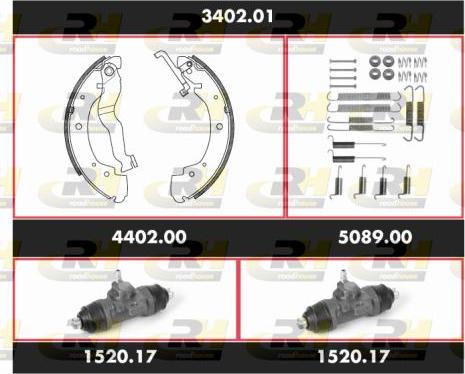 Roadhouse 3402.01 - Kit ganasce freno autozon.pro