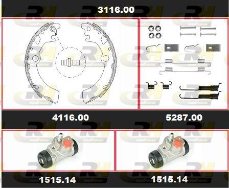 Roadhouse 3116.00 - Kit ganasce freno autozon.pro