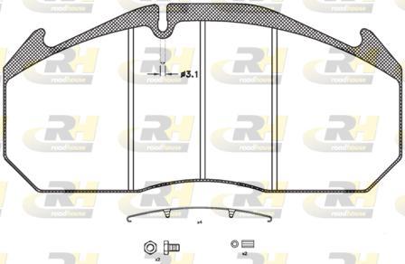 Roadhouse JSX 2506.30 - Kit pastiglie freno, Freno a disco autozon.pro