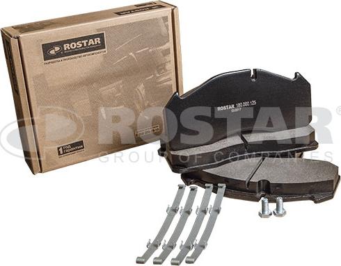 Rostar 180.000125 - Kit pastiglie freno, Freno a disco autozon.pro