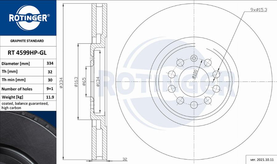 Rotinger RT 4599HP-GL - Discofreno autozon.pro