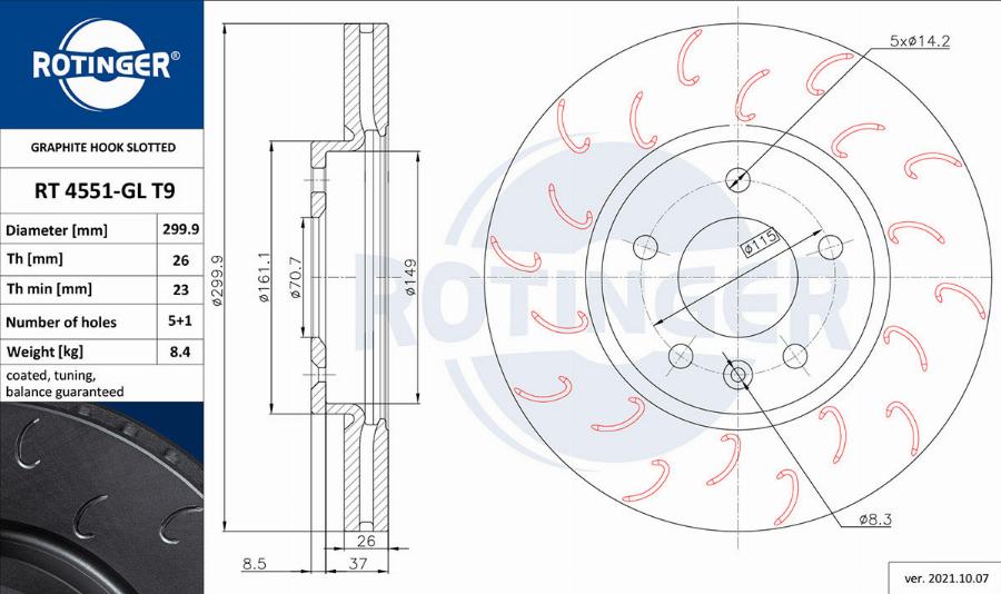 Rotinger RT 4551-GL T9 - Discofreno autozon.pro